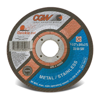 Cut Off Wheel 4 1/2 x .045 × 7/8 Type 27